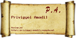 Privigyei Amadil névjegykártya